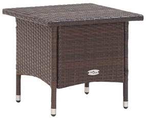 vidaXL barna polyrattan teázóasztal 50 x 50 x 47 cm