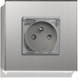 Elektromos Aljzat Üveg Szimpla Hermetikus IP44 Aljzat Fedéllel