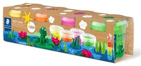 Modellező gyurma készlet, STAEDTLER Noris&amp;reg; junior 813, 4 különböző neon szín (TS813FSLE)