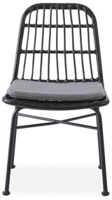 Fekete rattan szék LAPRO 401