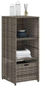 szürke polyrattan kerti tárolószekrény 50 x 55 x 115 cm