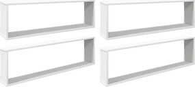 vidaXL 4 db fehér szerelt fa fali polc 100 x 15 x 30 cm