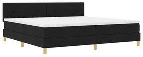 Box Spring Ágy Matraccal Fekete 200x200 cm Szövet
