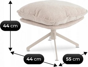 Forgó pihenőfotel lábtartóval krém, PASADENA