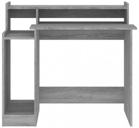 szürke sonoma színű szerelt fa íróasztal LED-ekkel 97x45x90 cm