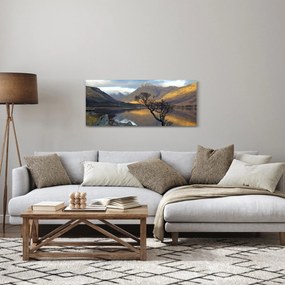 Kép - Hegyek a tónál (120x50 cm)