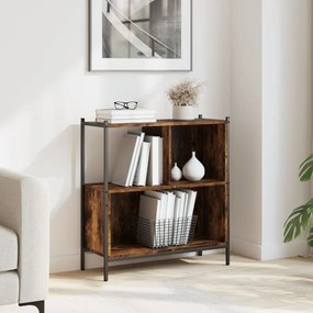 füstös tölgy színű szerelt fa könyvszekrény 72 x 28 x 77,5 cm