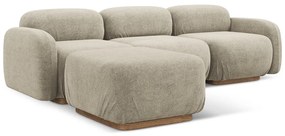 Bézs buklé moduláris sarokkanapé Ailani – Makamii