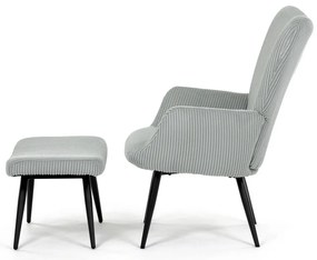 Pihenőfotel lábtartóval L7285 BLUE6, kék