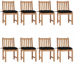 8 db tömör tíkfa kerti szék párnával