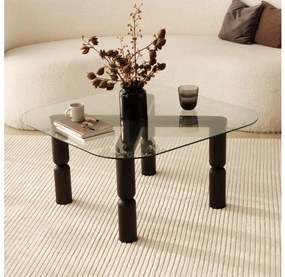 Asir Kávésasztal KEI 40x80 cm barna/átlátszó AS1623