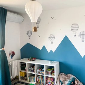 INSPIO Szürke hőlégballon falmatricák gyerekszobába