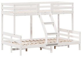 fehér tömör fenyőfa emeletes ágy 90 x 200/120 x 200 cm