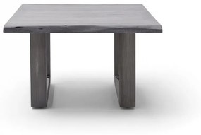 CARTAGENA dohányzó asztal akácfa 75x75cm - U alakú antikolt lábbal - Szürke