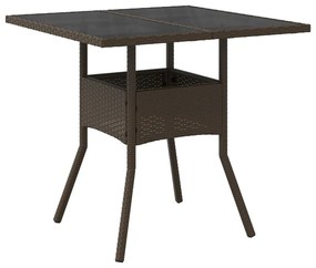 3 részes Kerti Étkező Szett Barna Poli Rattan