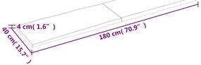 világosbarna kezelt tömör asztallap 180x40x(2-4) cm