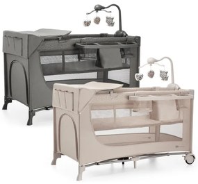 KINDERKRAFT - Utazó kiságy JOY 2 kiegészítőkkel bézs