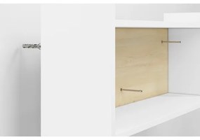 Gyerek fali polc BUBO 35x72 cm fehér/világos bükk