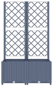 sötétszürke PP rácsos kerti ültetőláda 80 x 40 x 136 cm