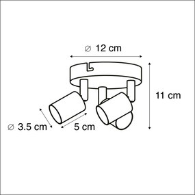 Modern fehér spotlámpa dönthető kerek 3-lámpás - Jeany