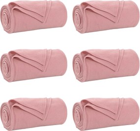 vidaXL Takarók 6 pcs Rózsaszín 170 x 130 cm Gyapjú