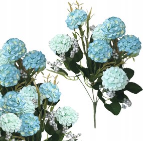 Hortenzia Kék Krizantém Művirág Csokor Váza 36cm