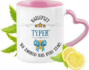 Bögre Tipikus Rózsaszín Szív Alakú Füllel Kávé Ajándék