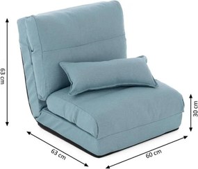 Kényelmes összecsukható fotel 220 x 60 x 14 cm világoskék