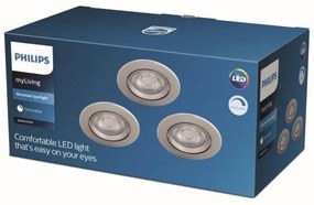 Philips - KÉSZLET 3x LED Dimmelhető beépíthető lámpa DIVE LED/5W/230V 2700K