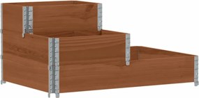 vidaXL 3 szintes barna tömör fenyőfa magaságyás 120 x 80 cm