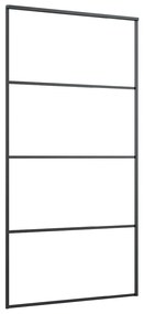 fekete ESG üveg tolóajtó fémszerelvény-szettel 102,5x205 cm