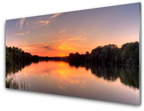 Üvegkép Lake Forest Landscape 125x50 cm