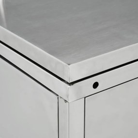 rozsdamentes acél keret gurítható szemeteskukához 240 liter