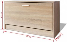 80x24x45 cm cipőtároló pad tölgy