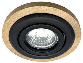 Beépíthető lámpatest TOBBY 1xGU10/20W/230V átm. 11,5 cm tölgy/fekete