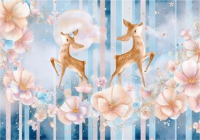 Fotótapéta Lányoknak Őz Virágok Tapéta Gyerekszobába 150x105