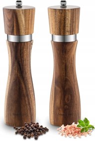 2 db-os kézi só- és borsdaráló szett akácfa