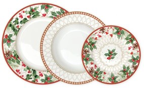 18 részes Karácsonyi porcelán étkészlet Christmas Berries