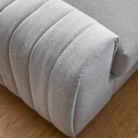 Világosszürke kinyitható-tárolóhelyes sarokkanapé (jobb oldali-U alakú) Louis – ELTAP