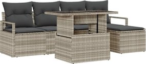 vidaXL Kerti Kanapé Szett párnával 6 pcs Világosszürke
