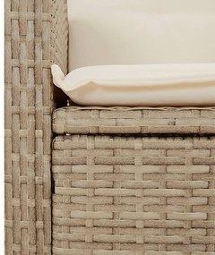 5 részes bézs polyrattan kerti étkezőgarnitúra párnákkal