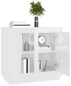 magasfényű fehér szerelt fa tálalószekrény 80 x 34 x 75 cm