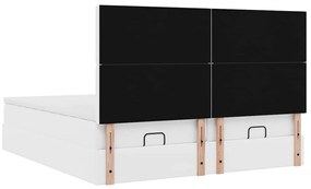 Ottomán ágykeret matracokkal tiszta fehér 200x200cm műbőrrel