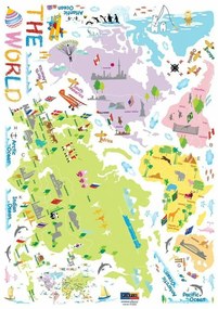 Gyerek térkép 135x65 cm World Map – Ambiance