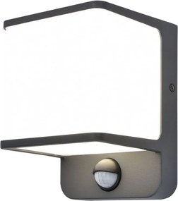 LUTEC 5197011125 DOBLO Fali Lámpa Mozgásérzékelővel Szürke LED IP44