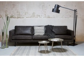 Fekete bőrutánzat kanapé 277 cm Rodeo – WOOOD