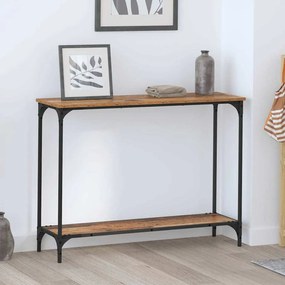 Konzolasztal polcokkal Régi fa 101 x 30.5 x 75 cm Faanyag