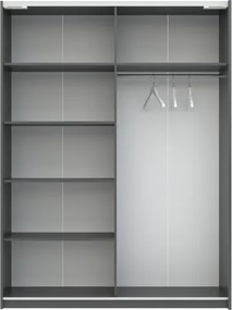 BERNO ruhásszekrény, 150 cm | Antracit/kasmír