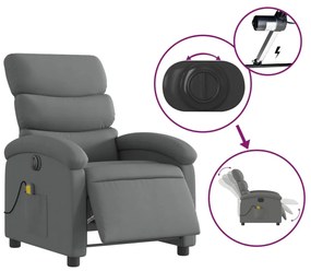 sötétszürke szövet dönthető elektromos masszázsfotel