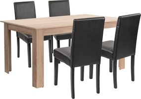 Leon 4+1 étkező garnitúra sonoma tölgy-fekete